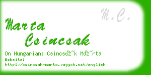 marta csincsak business card